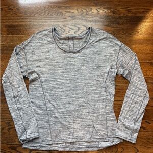 lululemon athletica Heather Gray Long-Sleeve Top size large